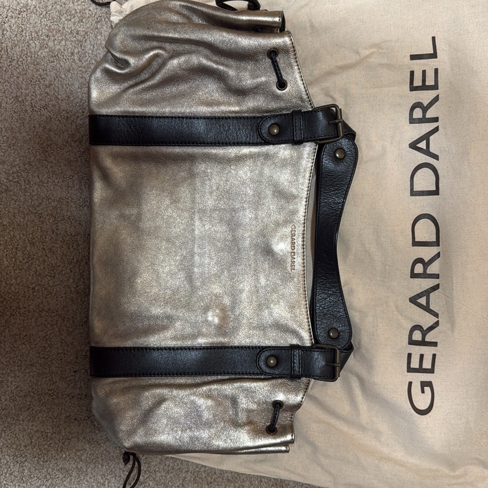 Gerard Darel Silver Satchel Tote & Wallet - Picture 2 of 7